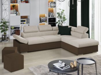 Sarokkanapé Aria krémszínű / barna