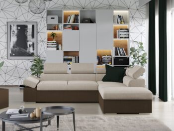 Sarokkanapé Aria krémszínű / barna