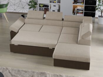 Sarokkanapé Aria krémszínű / barna