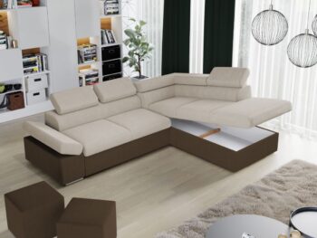 Sarokkanapé Aria krémszínű / barna